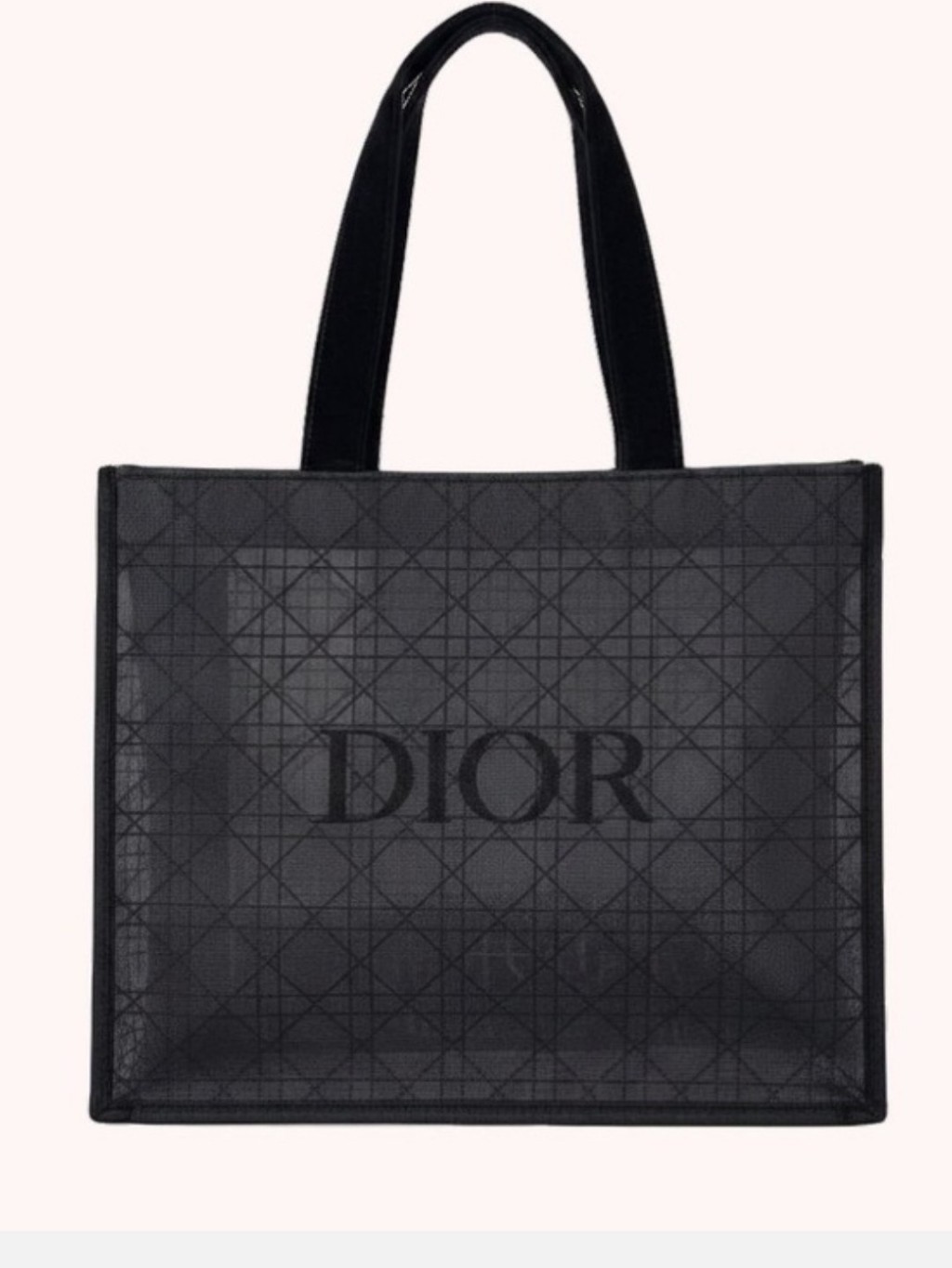 Dior Black Sheer Monogram Tote & Cosmetic Bag